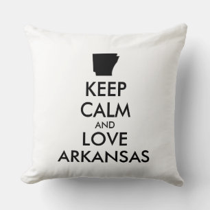 Customisable KEEP CALM and LOVE ARKANSAS Cushion