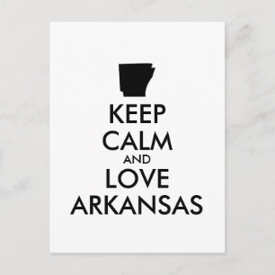 Customisable KEEP CALM and LOVE ARKANSAS Postcard