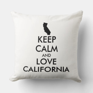 Customisable KEEP CALM and LOVE CALIFORNIA Cushion