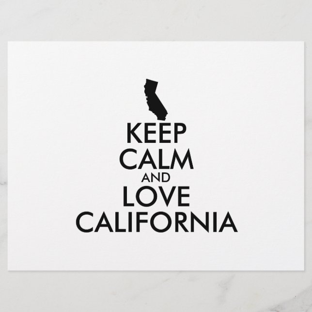 Customisable KEEP CALM and LOVE CALIFORNIA Flyer (Front)