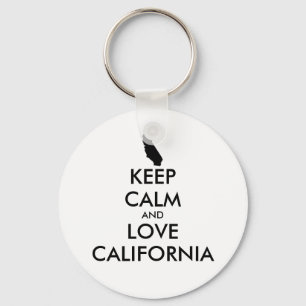 Customisable KEEP CALM and LOVE CALIFORNIA Key Ring