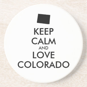 Customisable KEEP CALM and LOVE COLORADO Coaster