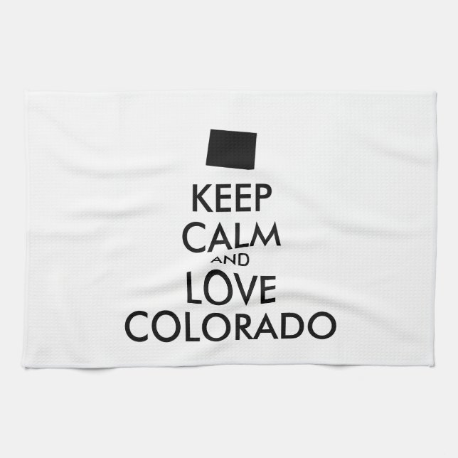 Customisable KEEP CALM and LOVE COLORADO Tea Towel (Horizontal)