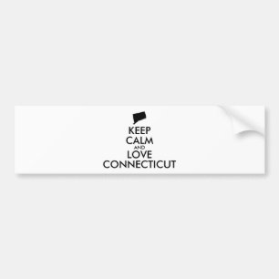 Customisable KEEP CALM and LOVE CONNECTICUT Bumper Sticker