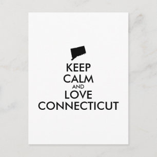 Customisable KEEP CALM and LOVE CONNECTICUT Postcard