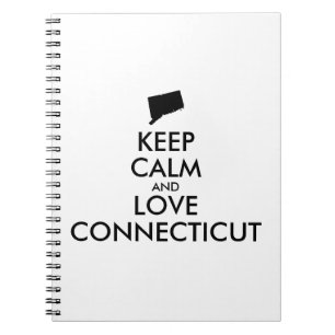 Customisable KEEP CALM and LOVE CONNECTICUT Spiral Notebook