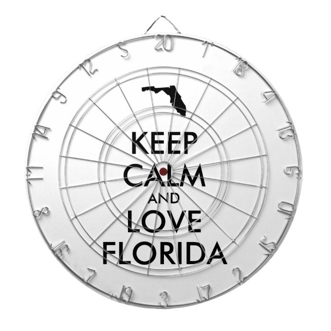 Customisable KEEP CALM and LOVE FLORIDA Dartboard (Front)