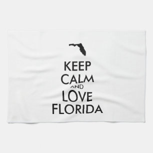 Customisable KEEP CALM and LOVE FLORIDA Tea Towel