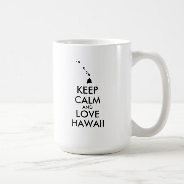 Customisable KEEP CALM and LOVE HAWAII Coffee Mug (Right)