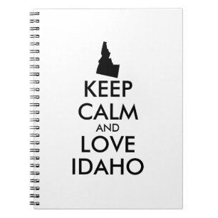 Customisable KEEP CALM and LOVE IDAHO Spiral Notebook