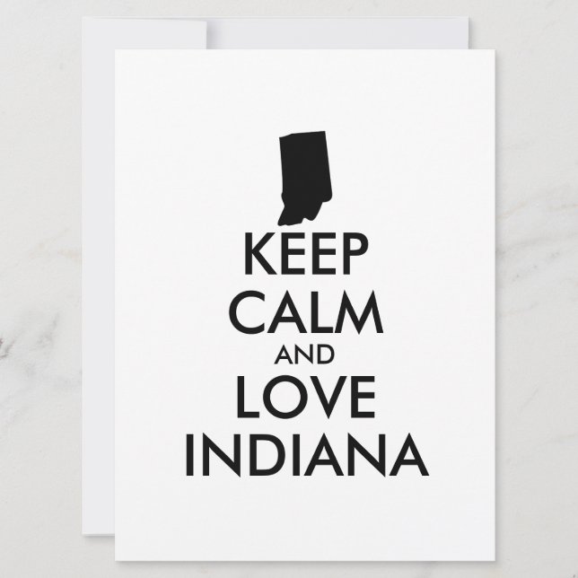 Customisable KEEP CALM and LOVE INDIANA (Front)