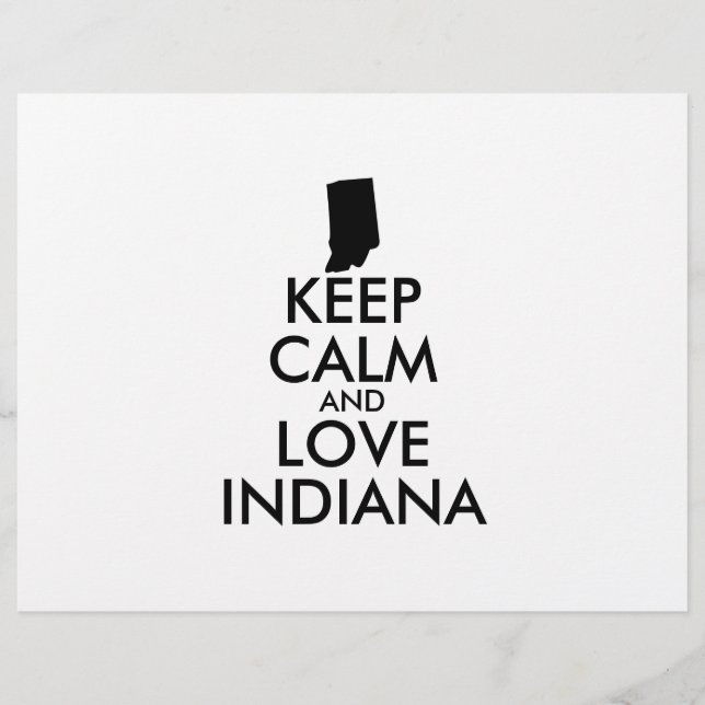 Customisable KEEP CALM and LOVE INDIANA Flyer (Front)