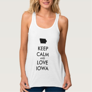 Customisable KEEP CALM and LOVE IOWA Singlet