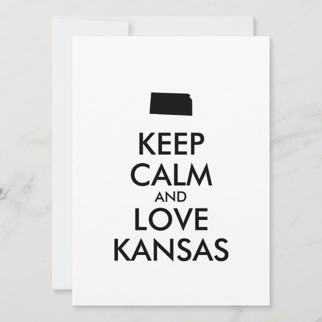 Customisable KEEP CALM and LOVE KANSAS (Front)