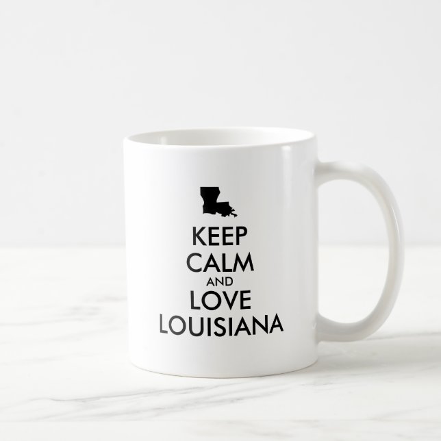 Customisable KEEP CALM and LOVE LOUISIANA Coffee Mug (Right)
