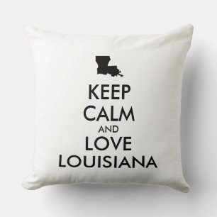 Customisable KEEP CALM and LOVE LOUISIANA Cushion