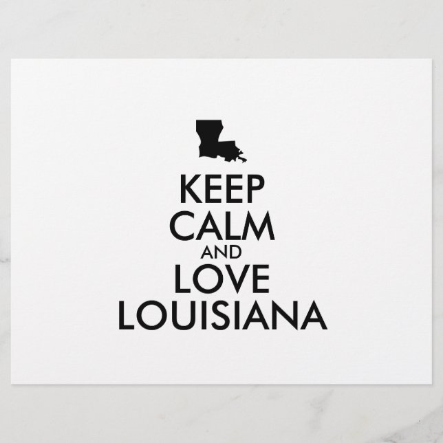 Customisable KEEP CALM and LOVE LOUISIANA Flyer (Front)
