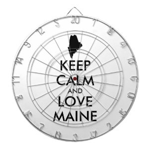 Customisable KEEP CALM and LOVE MAINE Dartboard