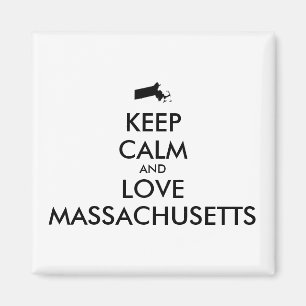 Customisable KEEP CALM and LOVE MASSACHUSETTS Magnet