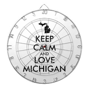 Customisable KEEP CALM and LOVE MICHIGAN Dartboard