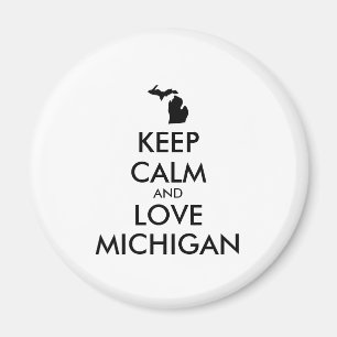Customisable KEEP CALM and LOVE MICHIGAN Magnet