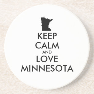 Customisable KEEP CALM and LOVE MINNESOTA Coaster
