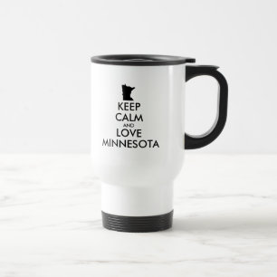 Customisable KEEP CALM and LOVE MINNESOTA Travel Mug