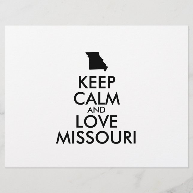 Customisable KEEP CALM and LOVE MISSOURI Flyer (Front)