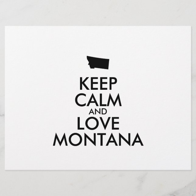 Customisable KEEP CALM and LOVE MONTANA Flyer (Front)