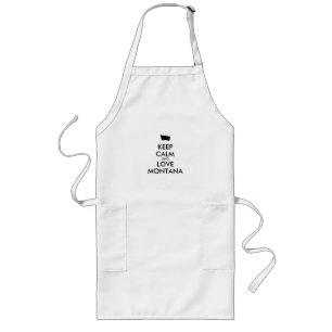 Customisable KEEP CALM and LOVE MONTANA Long Apron