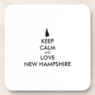 Customisable KEEP CALM and LOVE NEW HAMPSHIRE Coaster