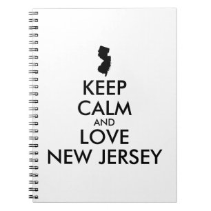 Customisable KEEP CALM and LOVE NEW JERSEY Spiral Notebook