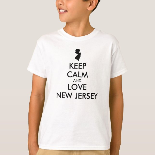 Customisable KEEP CALM and LOVE NEW JERSEY T-Shirt (Front)