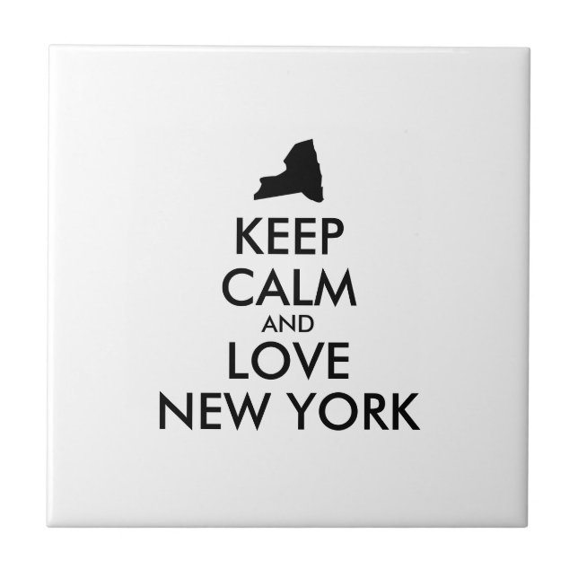 Customisable KEEP CALM and LOVE NEW YORK Tile (Front)