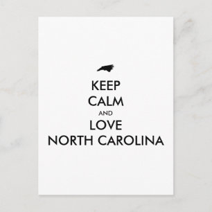 Customisable KEEP CALM and LOVE NORTH CAROLINA Postcard