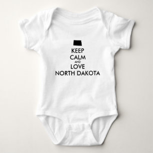Customisable KEEP CALM and LOVE NORTH DAKOTA Baby Bodysuit