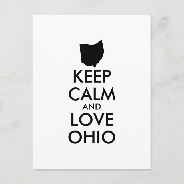 Customisable KEEP CALM and LOVE OHIO Postcard (Front)