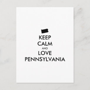 Customisable KEEP CALM and LOVE PENNSYLVANIA Postcard