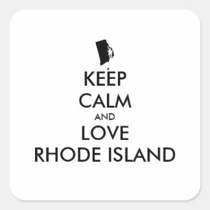 Customisable KEEP CALM and LOVE RHODE ISLAND Square Sticker