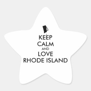Customisable KEEP CALM and LOVE RHODE ISLAND Star Sticker