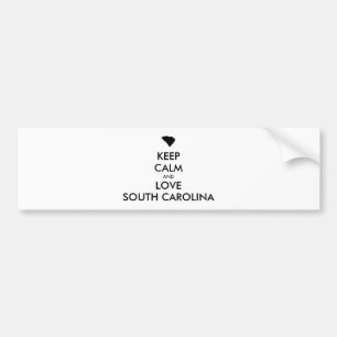 Customisable KEEP CALM and LOVE SOUTH CAROLINA Bumper Sticker