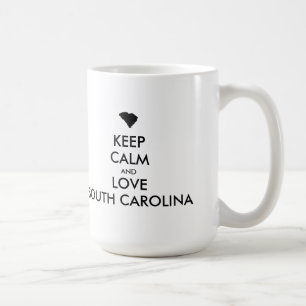 Customisable KEEP CALM and LOVE SOUTH CAROLINA Coffee Mug