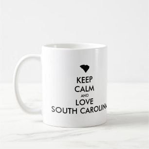 Customisable KEEP CALM and LOVE SOUTH CAROLINA Coffee Mug