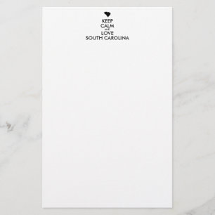 Customisable KEEP CALM and LOVE SOUTH CAROLINA Stationery