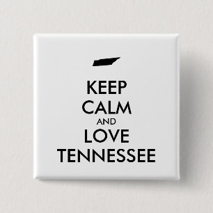 Customisable KEEP CALM and LOVE TENNESSEE 15 Cm Square Badge