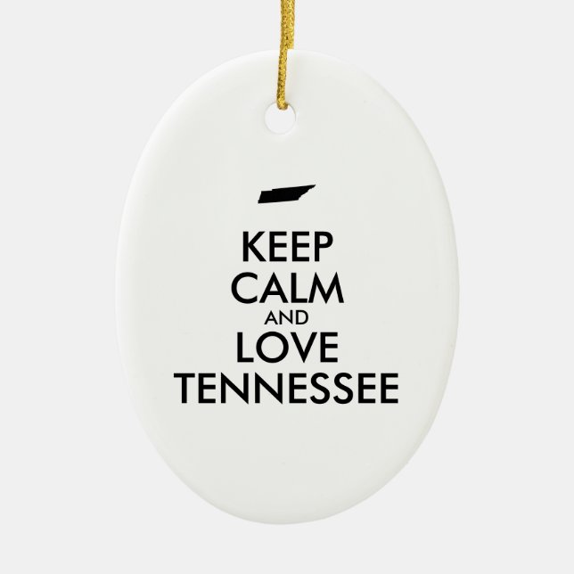 Customisable KEEP CALM and LOVE TENNESSEE Ceramic Tree Decoration (Front)