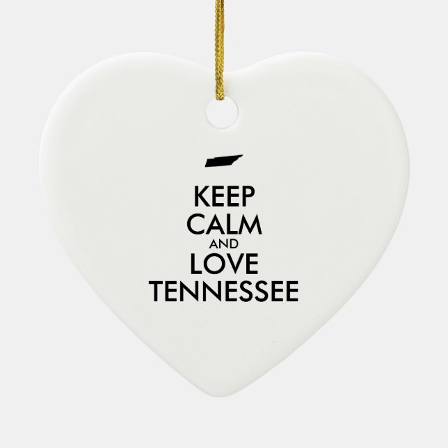 Customisable KEEP CALM and LOVE TENNESSEE Ceramic Tree Decoration (Back)
