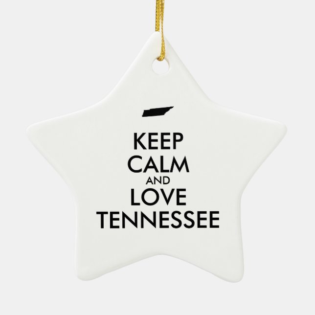 Customisable KEEP CALM and LOVE TENNESSEE Ceramic Tree Decoration (Back)