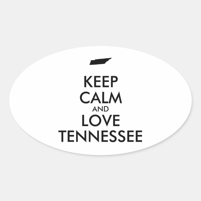 Customisable KEEP CALM and LOVE TENNESSEE Oval Sticker (Front)