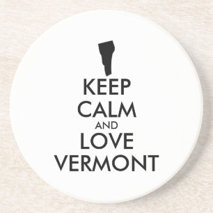 Customisable KEEP CALM and LOVE VERMONT Coaster